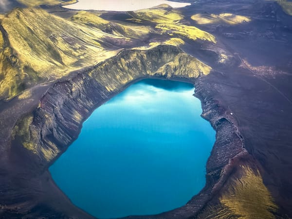 Aerial view captures volcanic crater lake near Kuala Lumpur