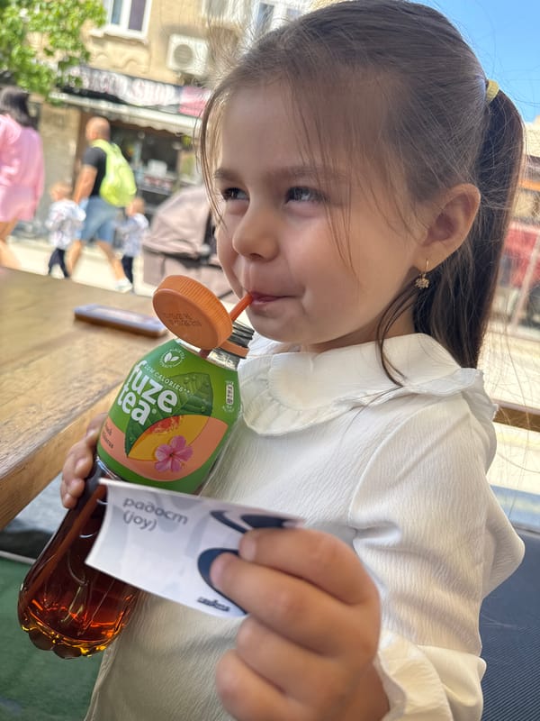 Young girl's morning outing documented in Sandanski, Bulgaria