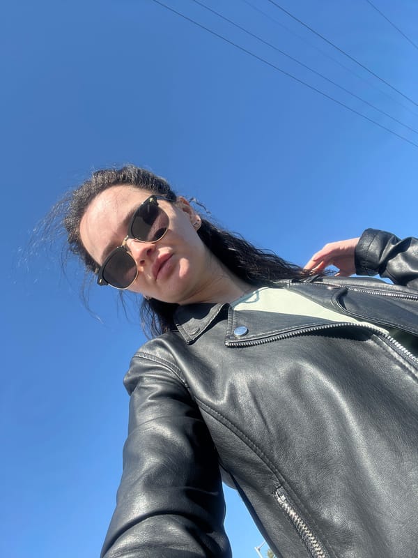 Portrait photograph captured in Kazan shows person in leather jacket