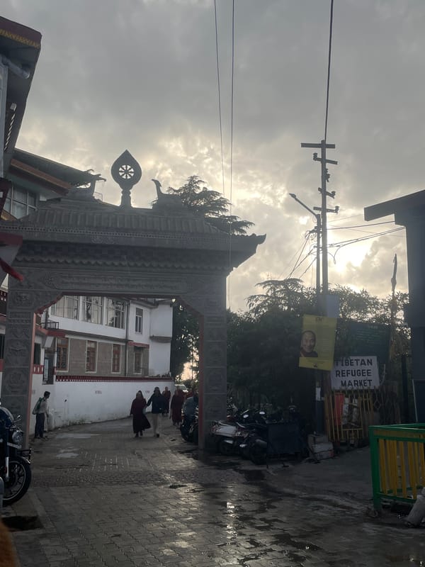 Tibetan Refugee Market entrance documented in Dharamshala
