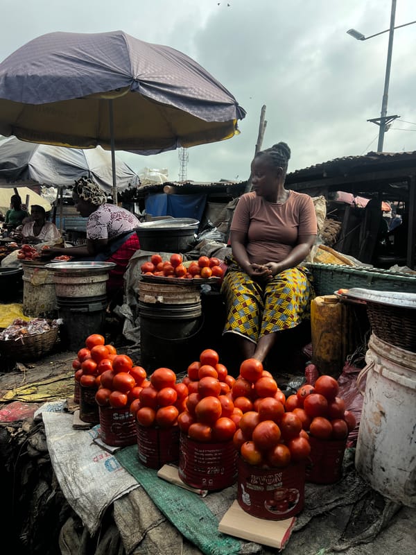 Morning trade in full flow at Nkpor Market, Nigeria