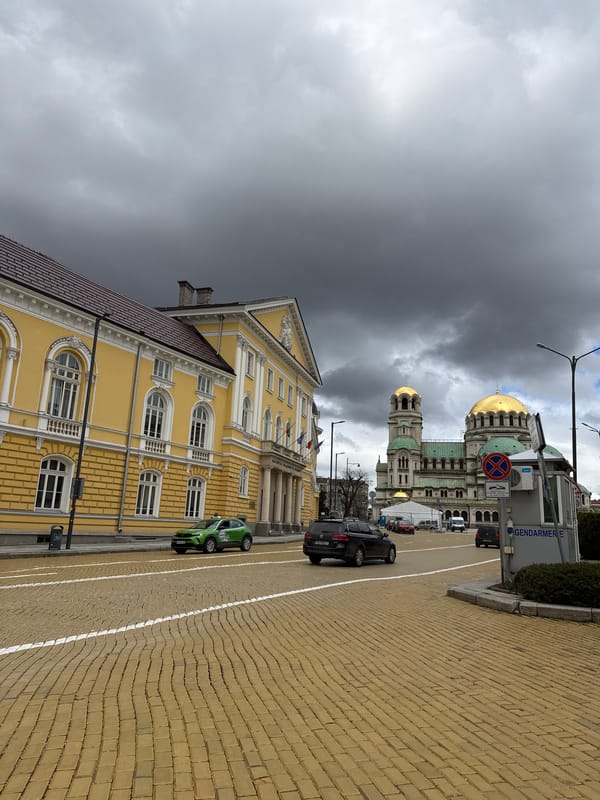 Morning walk through Sofia captures cathedral, university, street scenes