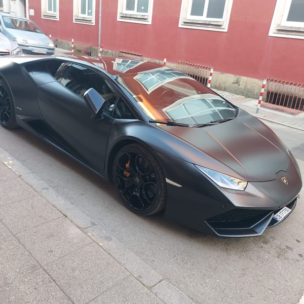 Matte black Lamborghini spotted parked in Veliko Tarnovo