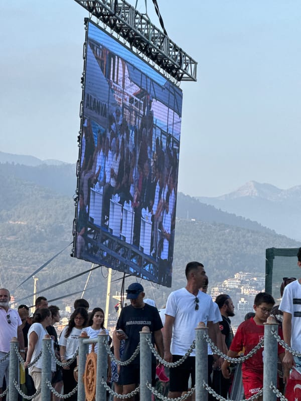 Alanya harbor fills up for a major waterfront public event