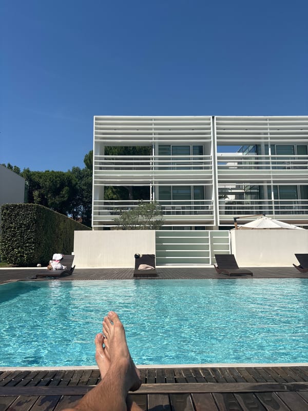 Relaxing poolside at a Jesolo resort on a sunny morning
