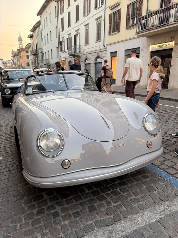 Classic Car and DJ Performance Spotted in Bergamo