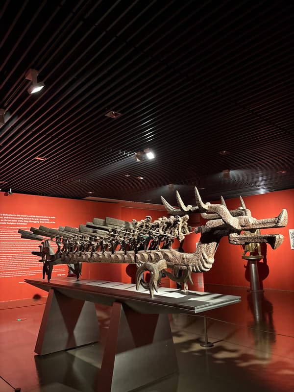 Inside the China Art Museum, Pudong — sculpture, painting, and calligraphy
