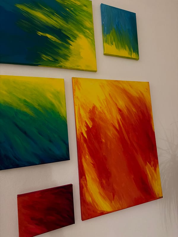 Tattoos, art, and home objects in a Novara interior