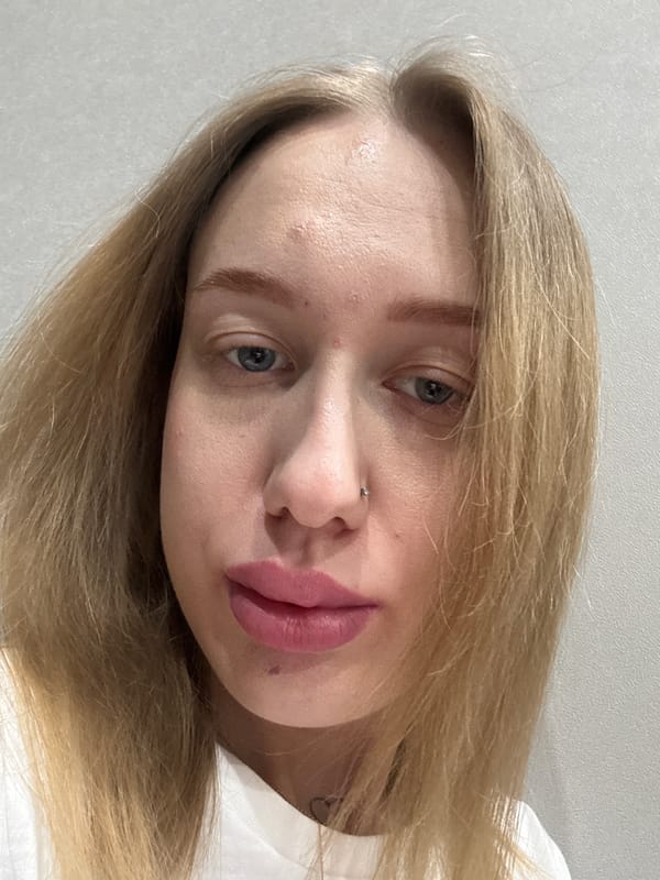 Young blonde woman photographed in portraits in Novoaleksandrovka