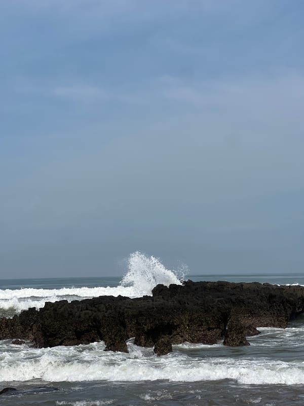 A typical morning on Canggu's surf beach, July 2026