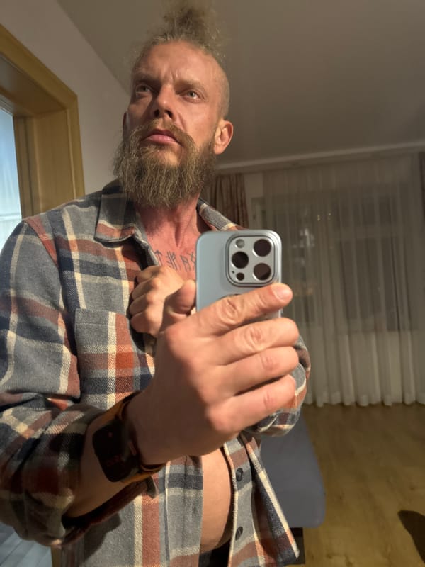 Man takes indoor selfie in Volzhsky, Russia