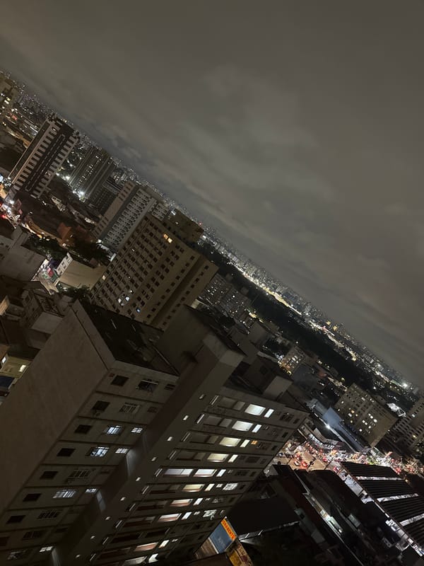 Nighttime aerial views document São Paulo cityscape over 25 minutes