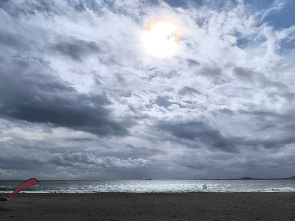 Morning beach scenes documented in Burgas, Bulgaria