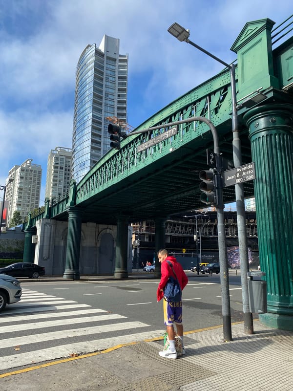 Buenos Aires landmarks documented along Avenida Juan B. Justo