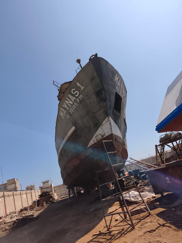 Ship 'Maynas 1' undergoes repairs at Chimbote shipyard