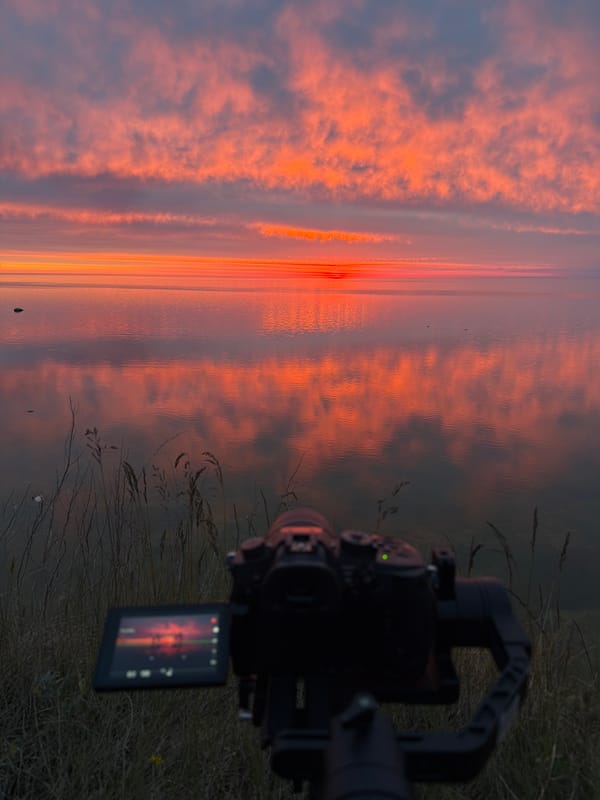 Vibrant sunset captured over Baltic Sea in Estonia