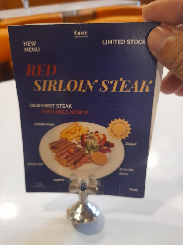 Early morning dining experience documented in Surabaya restaurant