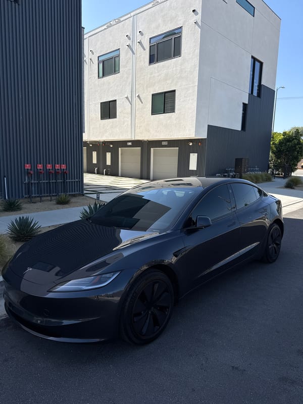 Tesla sedan spotted parked on Los Angeles street