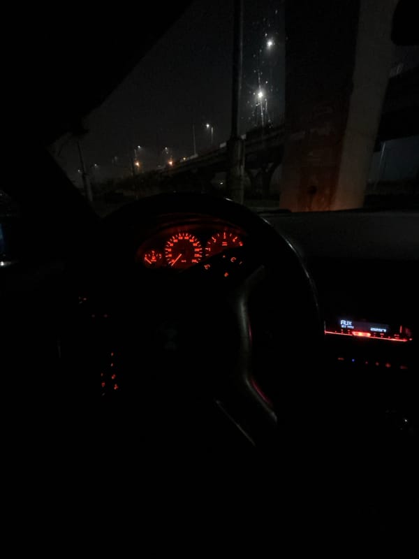 Night driving captured in Vratsa, Bulgaria dashboard view
