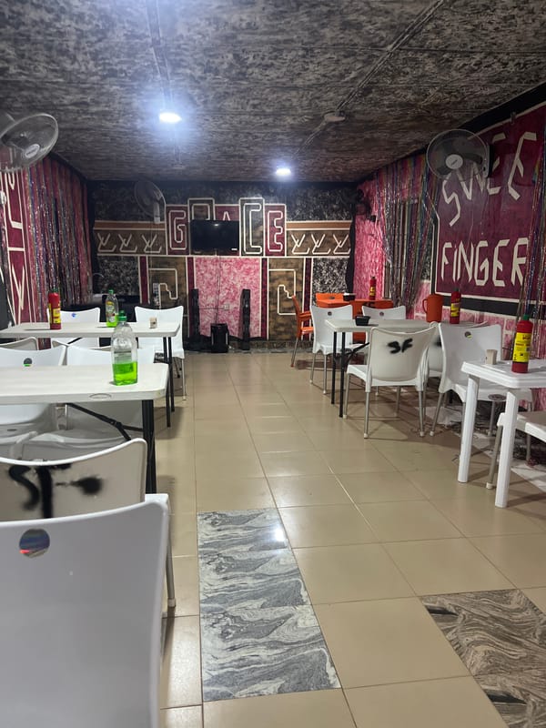 Lunch at a casual restaurant in Nkpor, Nigeria