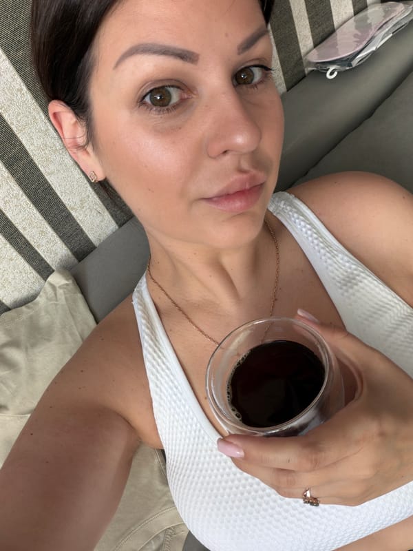 Morning routine in a Sochi hotel room, coffee and selfies