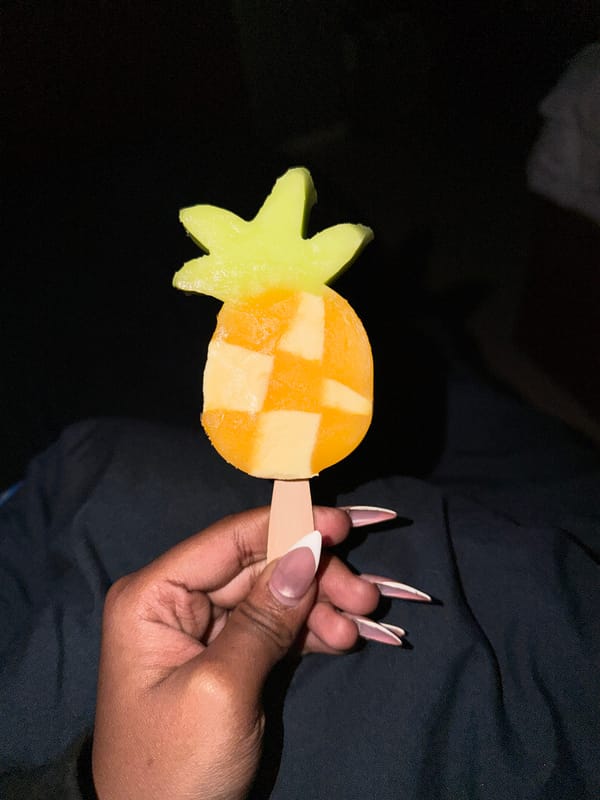 Pineapple-shaped popsicle captured in close-up photo in Jiangning District