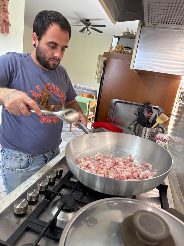 Home cooking session documented in Aprilia kitchen