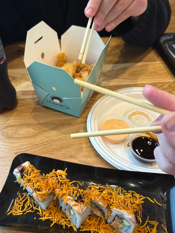 Mixed Asian dining captured at Tel Aviv restaurant