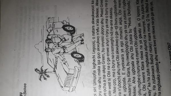 Igbo-language books and local scenes documented in Nkpor, Nigeria
