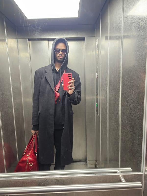 Person takes selfie in elevator in Pantin, France