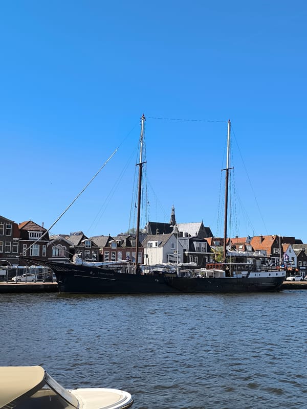 Traditional sailing vessel spotted moored in Alkmaar waterfront