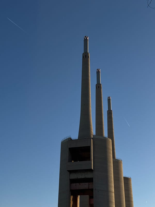 Tres Xemeneies power plant photographed in Badalona, Spain