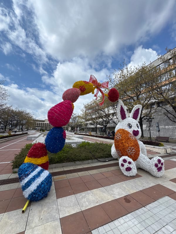 Easter bunny display spotted in Blagoevgrad, Bulgaria