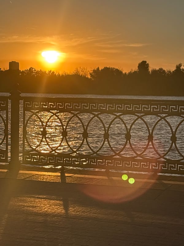 Evening music festival on Astrakhan waterfront during sunset