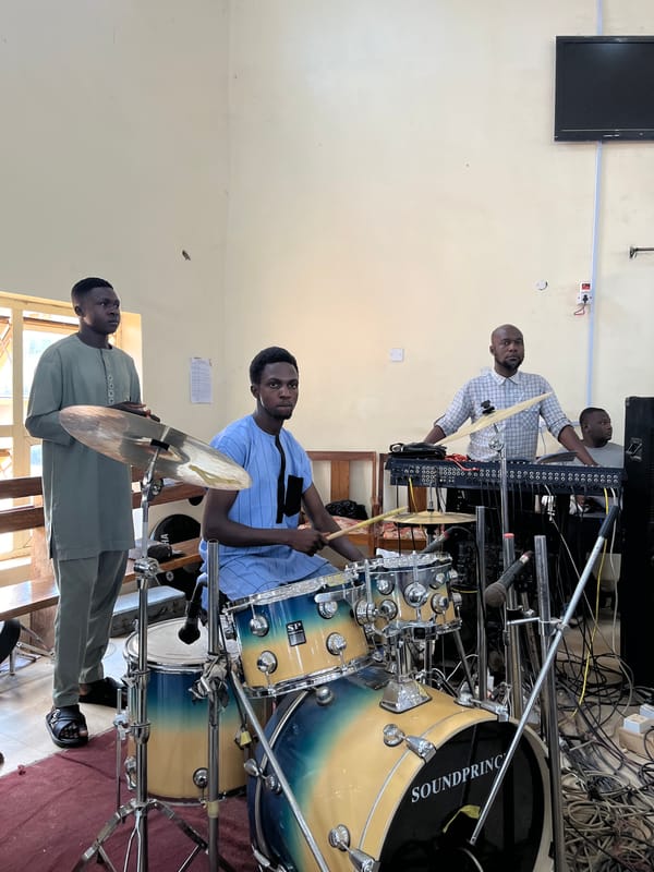 Funeral service with music and speakers held in Jos, Nigeria