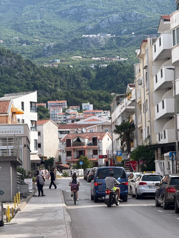 Morning street life documented across Budva, Montenegro