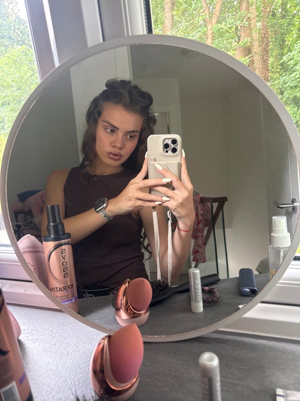 Mirror selfie session at a Throop home, indoors and out
