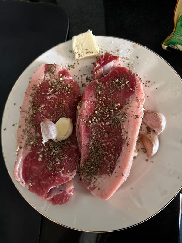Morning steak cooking session in Central Jakarta apartment