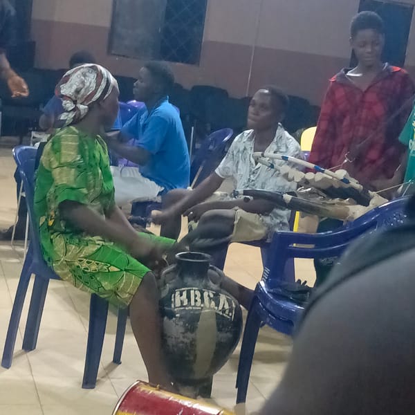 Musical gathering with drumming and dancing in Akwanga, Nigeria