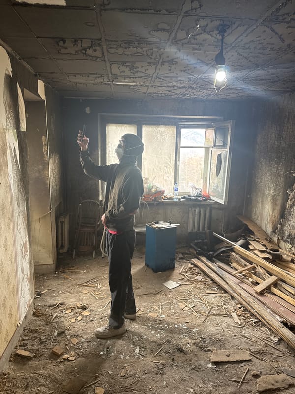 Fire damage documented in Divnogorsk building, elevated city views captured