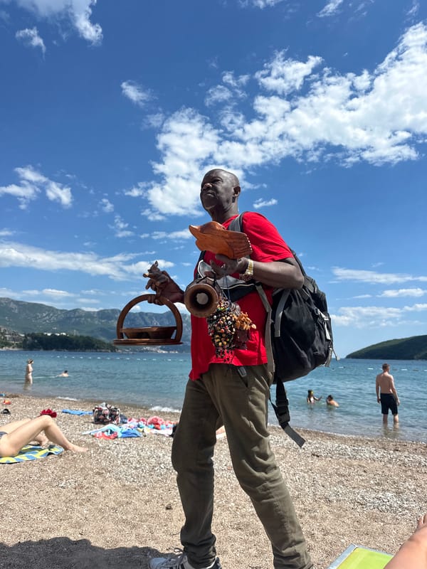 Typical beach day unfolds in Budva, Montenegro