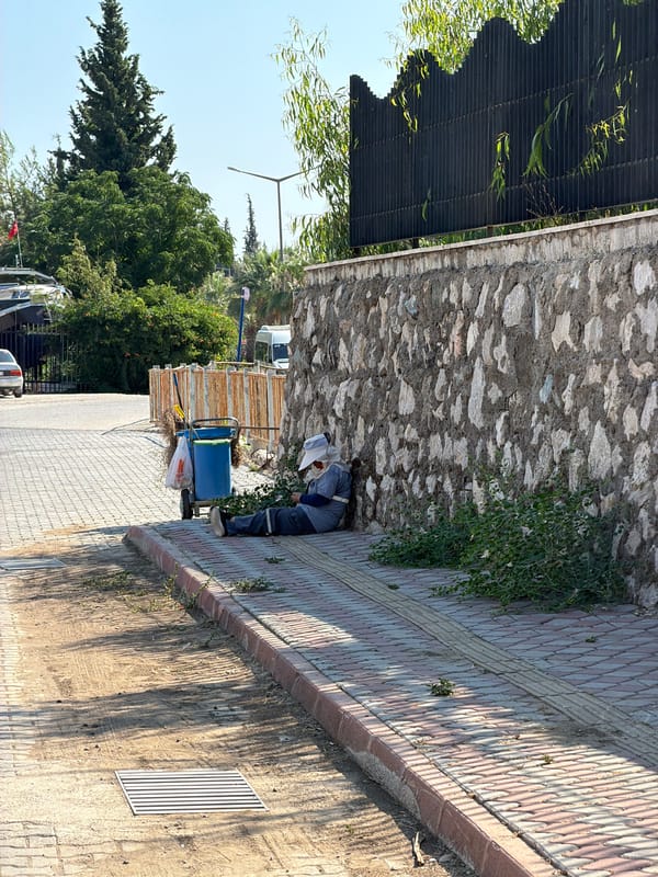 Quiet morning scenes along Kemer's sunny palm-lined streets