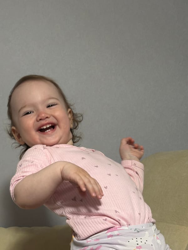 Baby photographed during playtime in Shushary, Russia