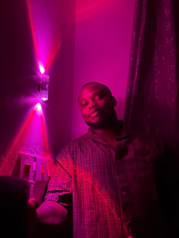 Nigeria residents experiment with colored lighting devices in evening session