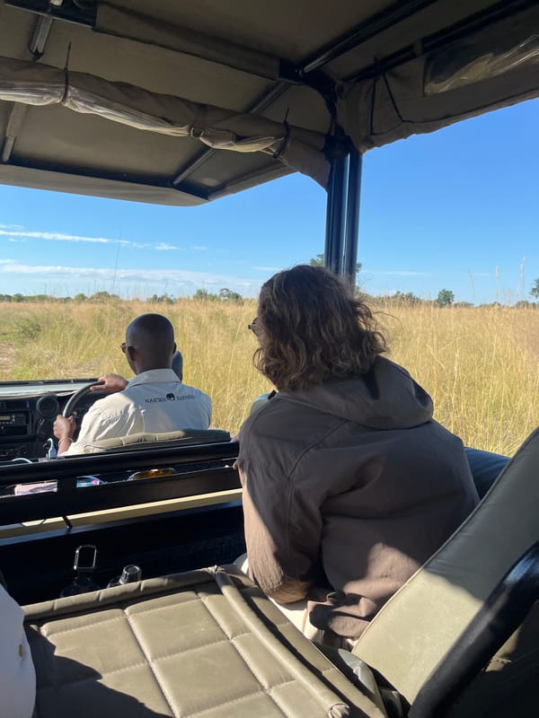 Safari vehicle spotted with passengers in Kakoro, Botswana