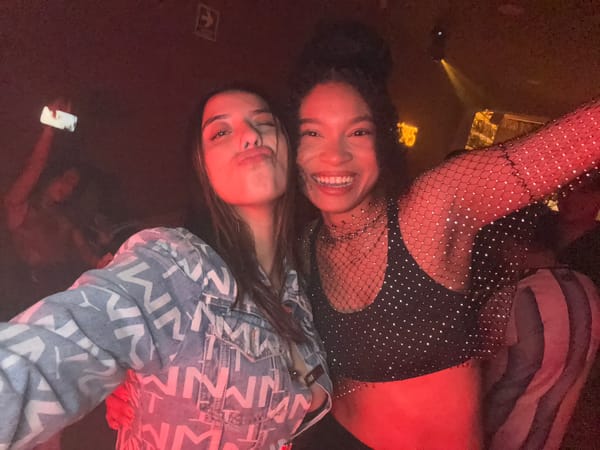 Late night at a Mexico City club with a DJ spinning