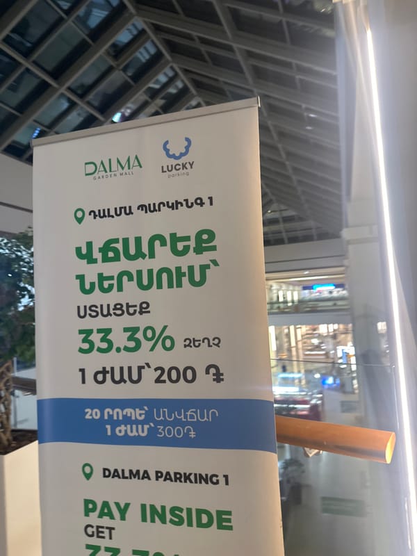 Shopping mall scenes captured in Yerevan during evening hours