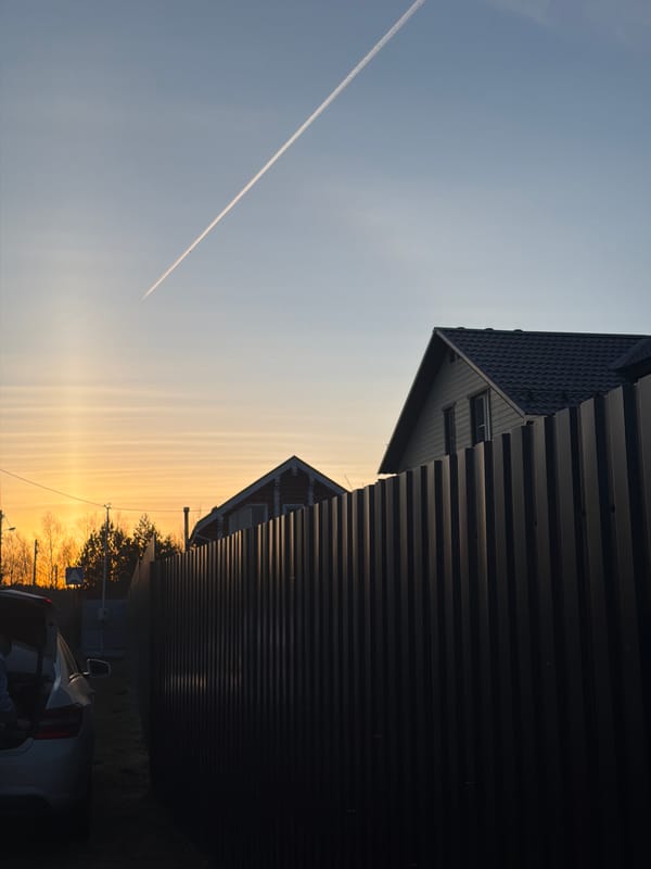 Sunset captured in Russian residential community