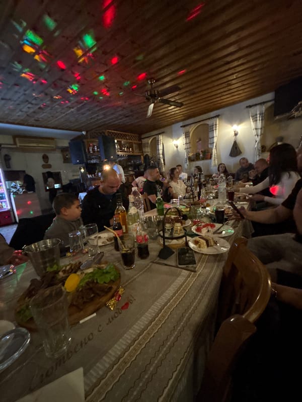 Group dining gathering captured at Karlovo restaurant