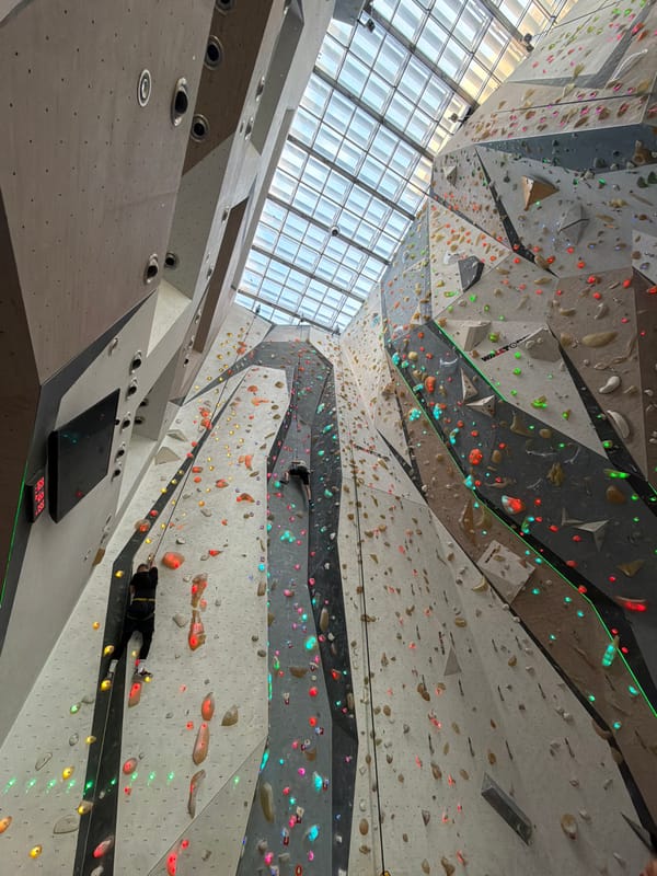 Modern climbing gym interior documented by witness